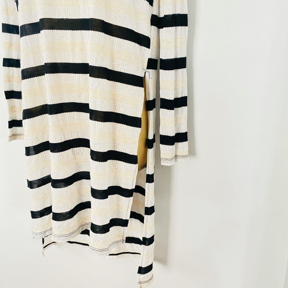 Zara stripe lightweight midi dress side slit euro summer - Picture 4 of 6